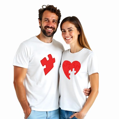 Koszulki dla Par z Puzzle – Razem Tworzymy Jedność