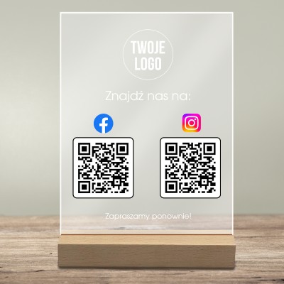 Tabliczka z QR do Facebooka i Instagrama
