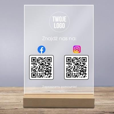 Tabliczka z QR do Facebooka i Instagrama
