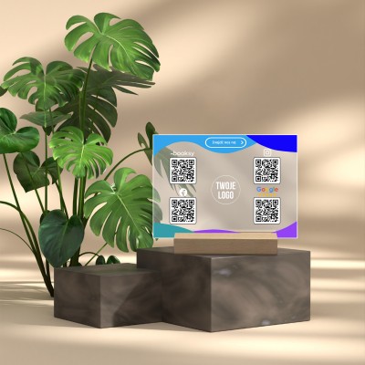 Tabliczka z Kodem QR – Booksy, Instagram, Facebook, Google