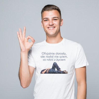 Koszulka „Oficjalnie Dorosły, Ale Nadal Nie Wiemy, Co Robić z Życiem”