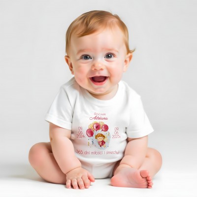 Koszulka z nadrukiem „365 Dni Miłości i Śmiechu” – Pierwsze Urodziny