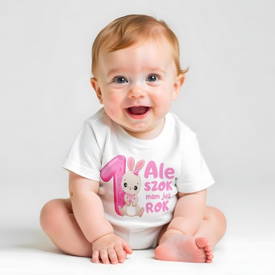 Koszulka dla Dziewczynki – „Ale Szok, Mam Już Rok!”