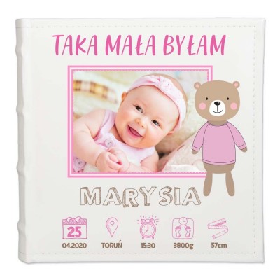 Album metryczka ze zdjęciem prezent chrzest roczek