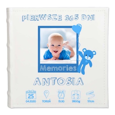 Album metryczka ze zdjęciem prezent chrzest roczek