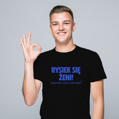 Koszulka na Wieczór Kawalerski – Rysiek Się Żeni! Imprezę Czas Zacząć!