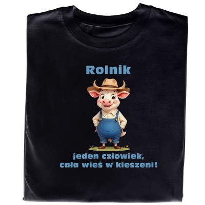 Koszulka „Rolnik – Jeden Człowiek, Cała Wieś w Kieszeni”