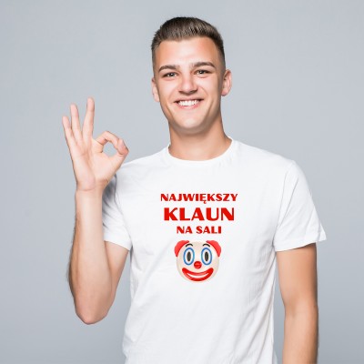 Koszulka „NAJWIĘKSZY KLAUN NA SALI” – Dla Mistrza Sytuacji