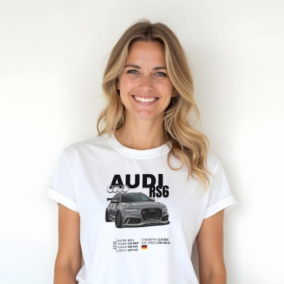 Koszulka z nadrukiem AUDI RS6 – Siła, Styl i Quattro w Jednym
