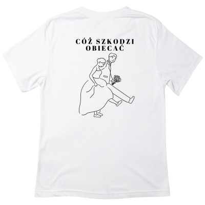 Koszulka z grafiką – Humor na co dzień! „Cóż szkodzi obiecać”
