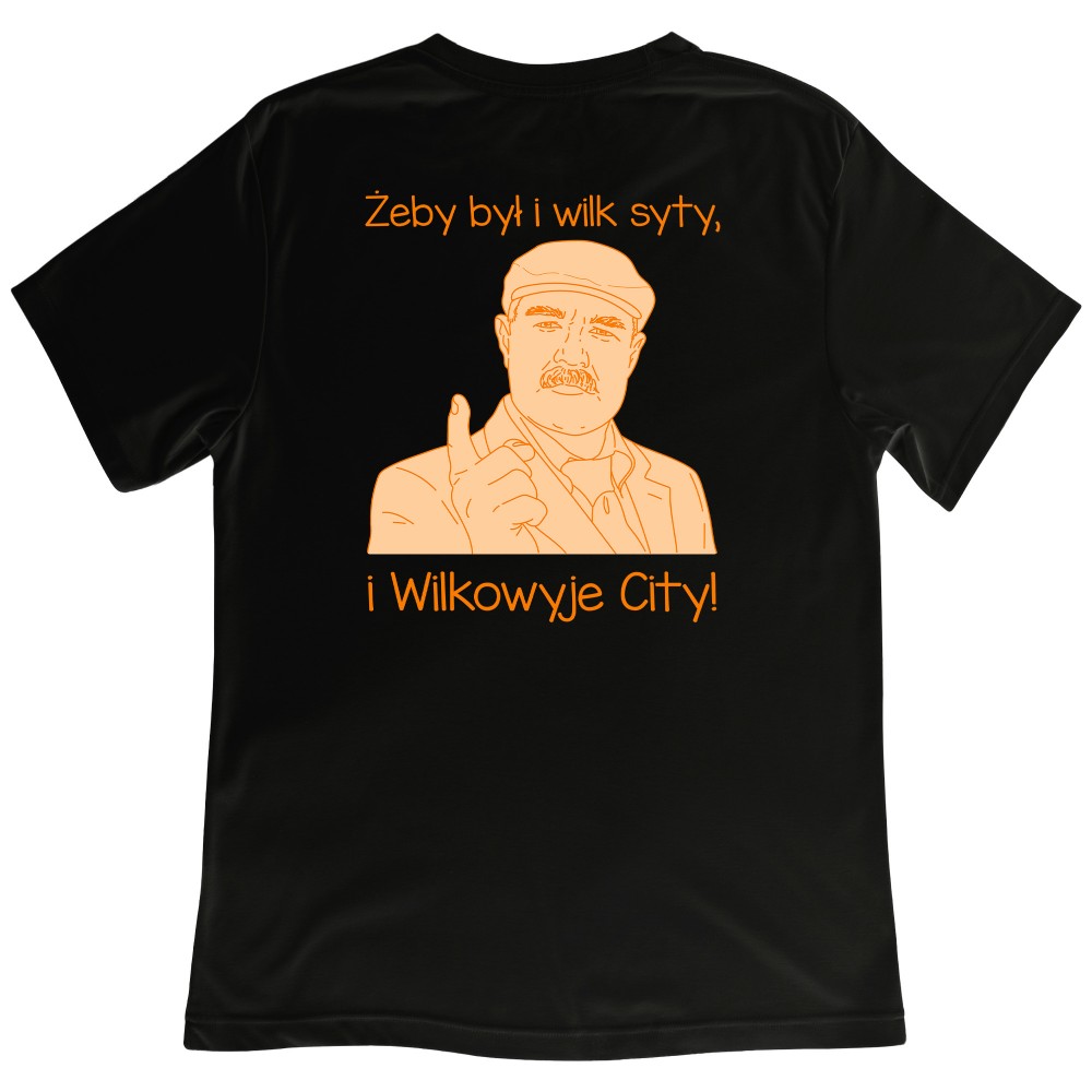 Koszulka z nadrukiem „Żeby był i wilk syty, i Wilkowyje City”