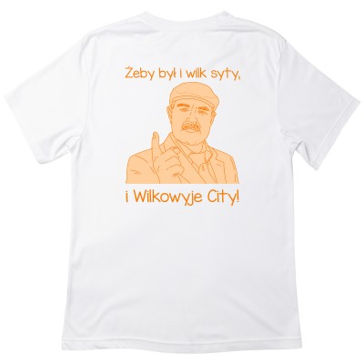 Koszulka z nadrukiem „Żeby był i wilk syty, i Wilkowyje City”
