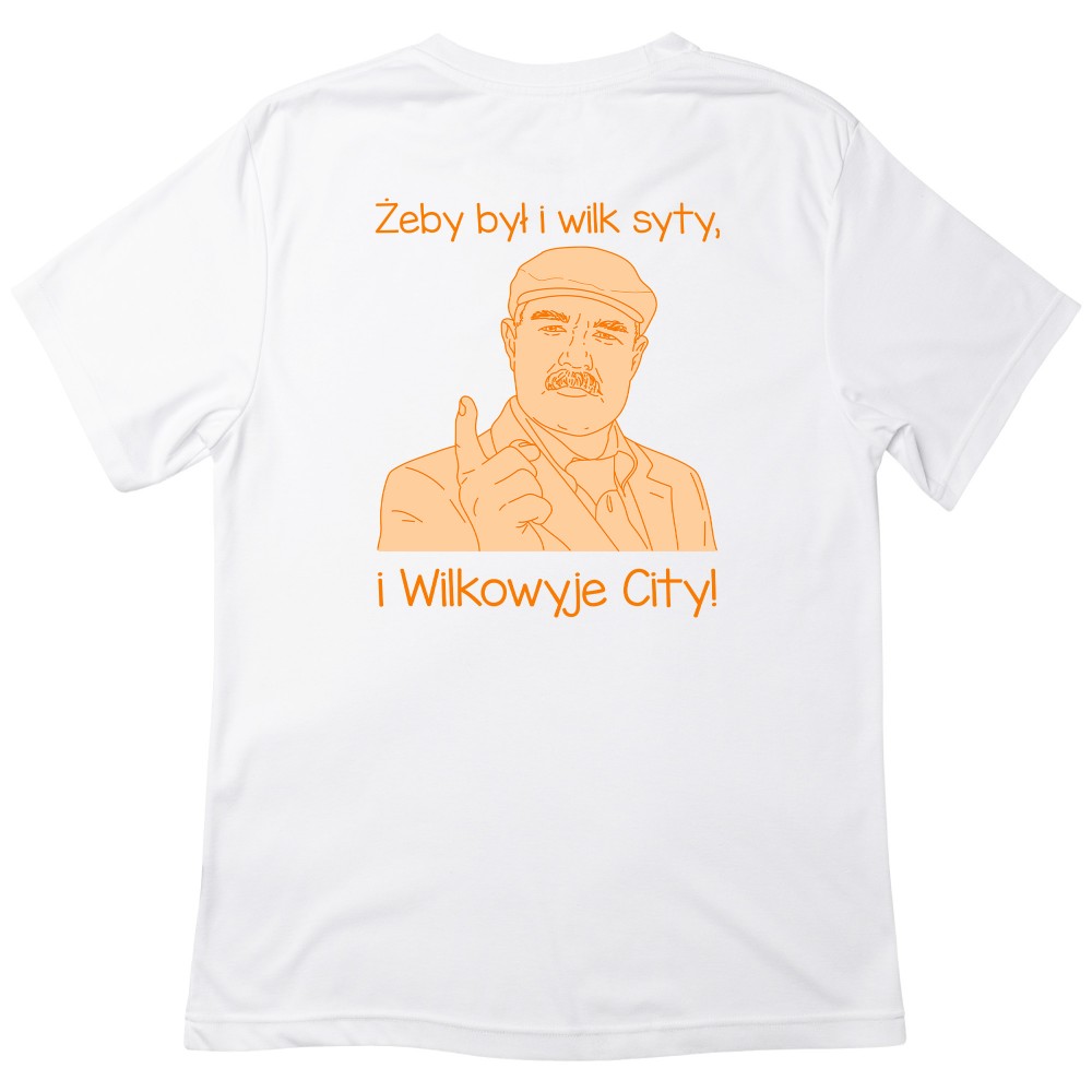 Koszulka z nadrukiem „Żeby był i wilk syty, i Wilkowyje City”