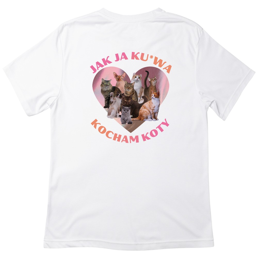 Koszulka  z nadrukiem  „JAK JA KU*RWA KOCHAM KOTY”