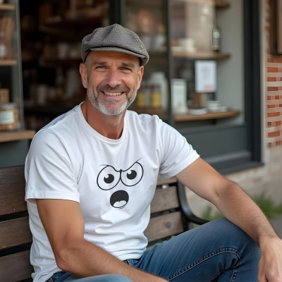 Koszulka z nadrukiem śmiesznej minki – styl i humor w jednym