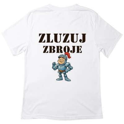 Koszulka z nadrukiem Zluzuj zbroje – wyjątkowy design