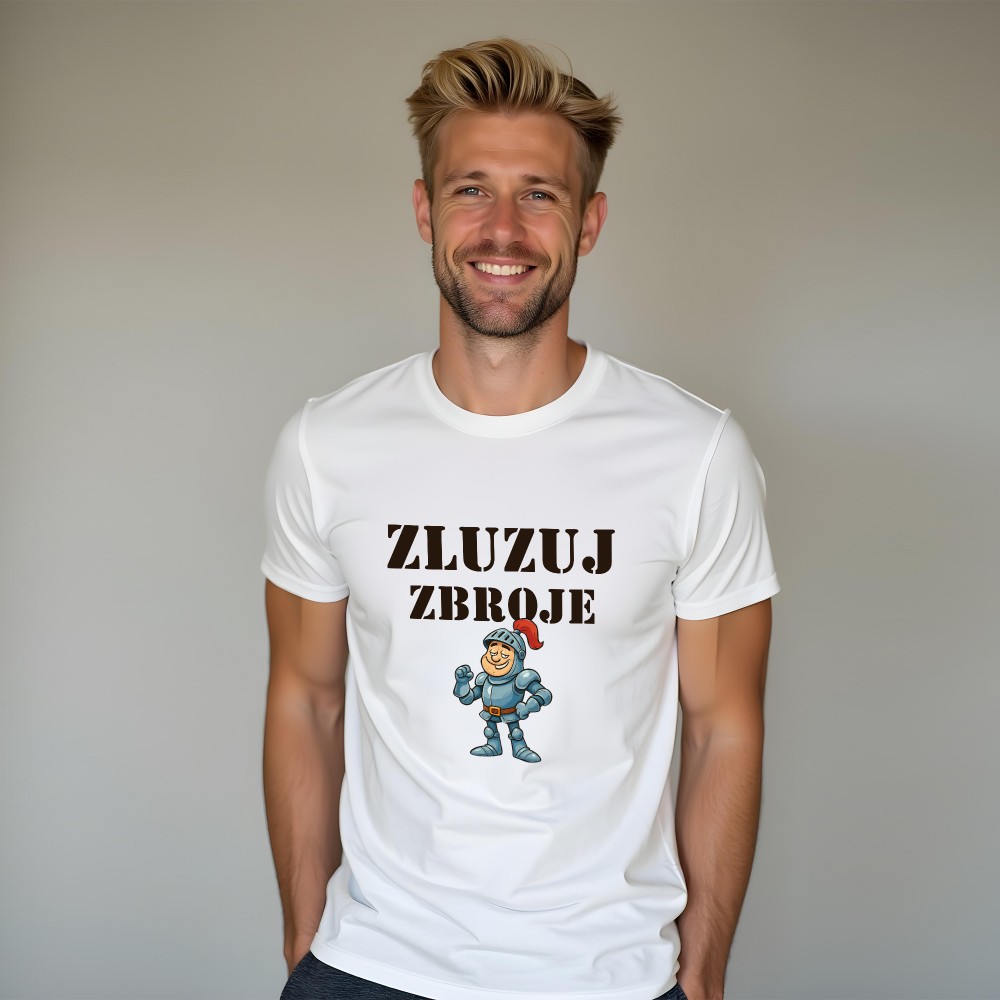 Koszulka z nadrukiem Zluzuj zbroje – wyjątkowy design