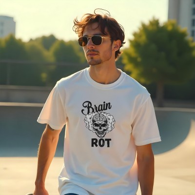 Koszulka z nadrukiem "Brainrot" – styl, który mówi wszystko
