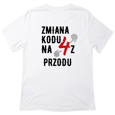 Koszulka z nadrukiem „Zmiana kodu na 4 z przodu”