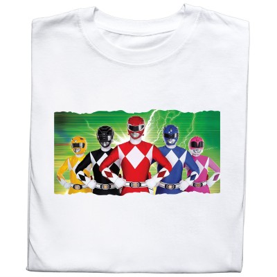 Koszulka z nadrukiem „Power Rangers” – Moc Humoru Aktywna!