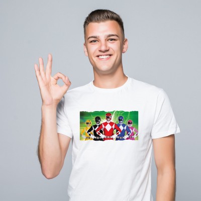 Koszulka z nadrukiem „Power Rangers” – Moc Humoru Aktywna!