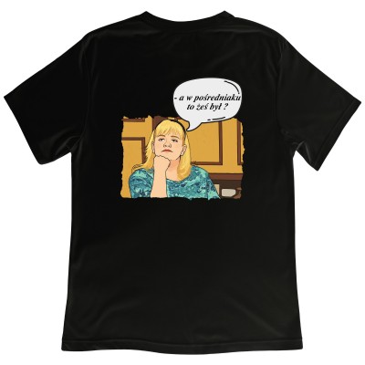 Koszulka z nadrukiem „Halinka Kiepska – Pośredniak Czeka!”