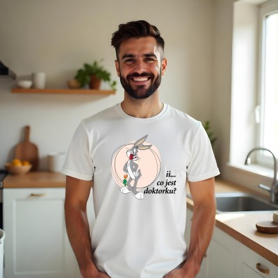 Koszulka z Nadrukiem Królik Bugs – Zwariowane Melodie Looney Tunes Prezent Śmieszny