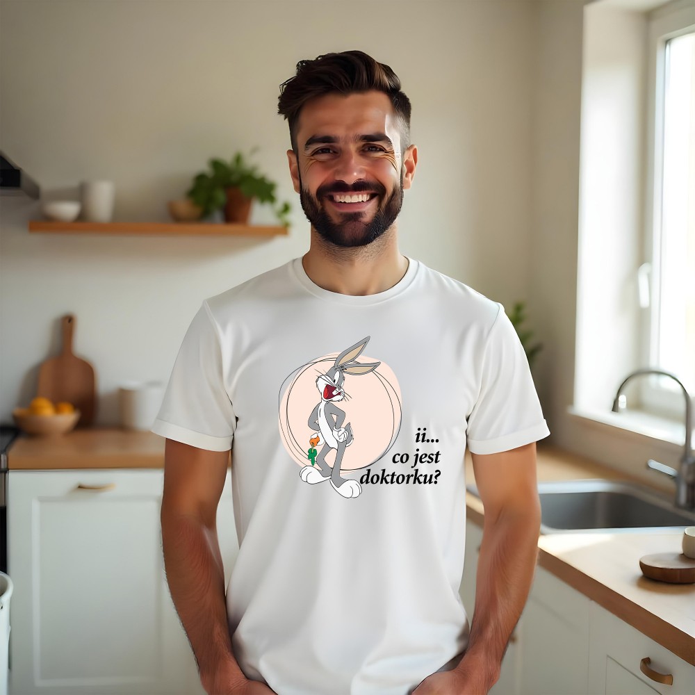 Koszulka z Nadrukiem Królik Bugs – Zwariowane Melodie Looney Tunes Prezent Śmieszny