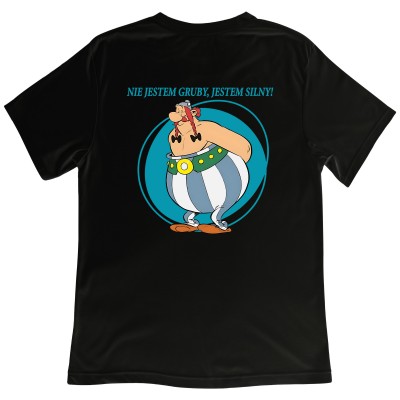 Koszulka z Nadrukiem Asterix i Obelix – Nie Jestem Gruby, Jestem Silny