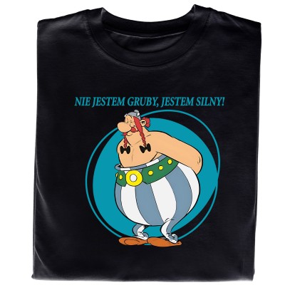 Koszulka z Nadrukiem Asterix i Obelix – Nie Jestem Gruby, Jestem Silny