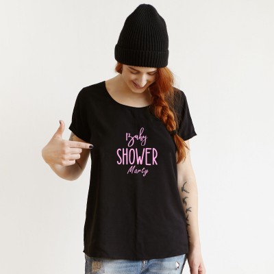 Koszulka z Nadrukiem Baby Shower – Personalizowana z Twoim Imieniem