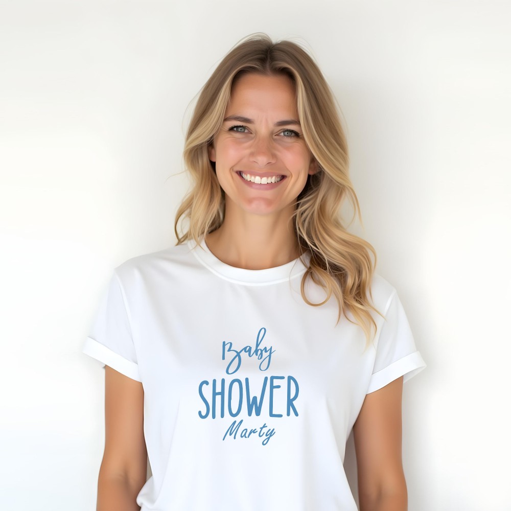 Koszulka z Nadrukiem Baby Shower – Personalizowana z Twoim Imieniem
