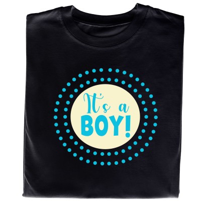 Koszulka z Nadrukiem „It’s a Boy!” – Baby Shower | Koszulka dla Przyszłej Mamy