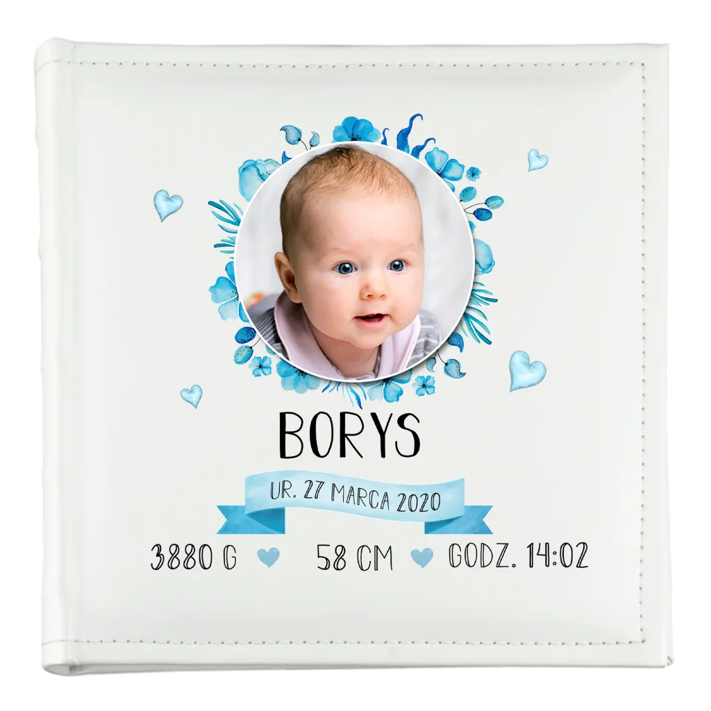 Personalizowany Album Metryczka Narodzin – Album na Zdjęcia Dziecka 200 Zdjęć 10x15
