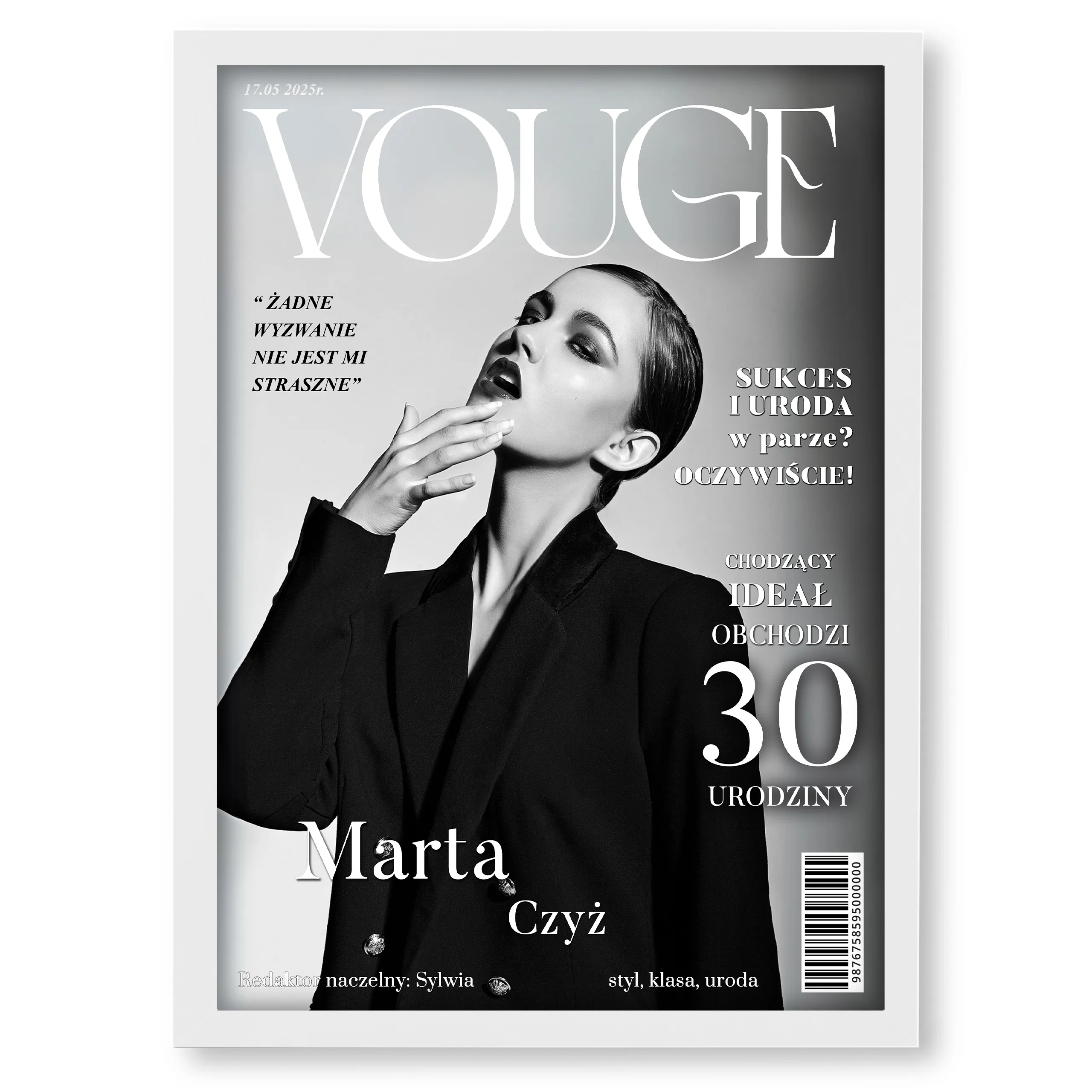 Personalizowany plakat „VOGUE” z Twoim zdjęciem – wyjątkowa okładka magazynu, format A3 - obrazek 2
