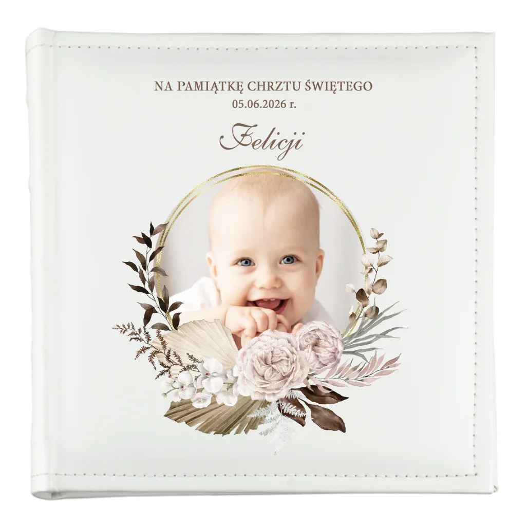 Album Pamiątka Chrztu Świętego – Personalizowany Album ze Zdjęciem Dziecka