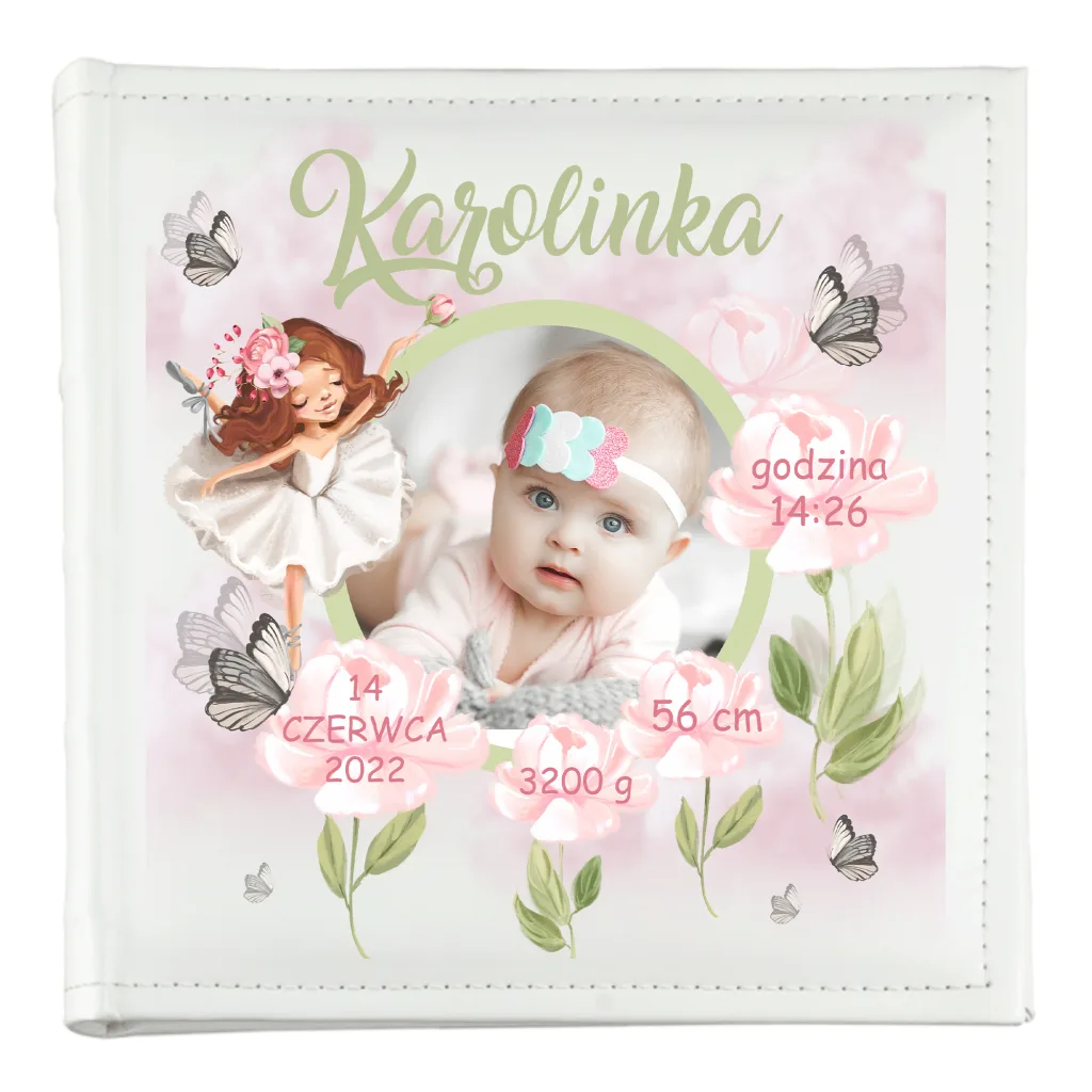 Album Metryczka Narodzin ze Zdjęciem Prezent na Chrzest Roczek dla Dziecka