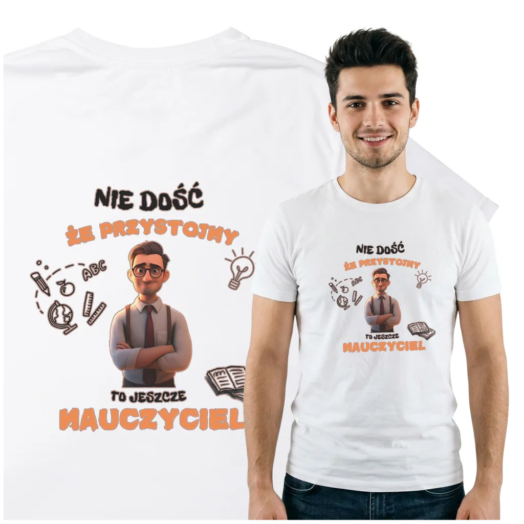 Koszulka „Nie dość, że przystojny, to jeszcze Nauczyciel”