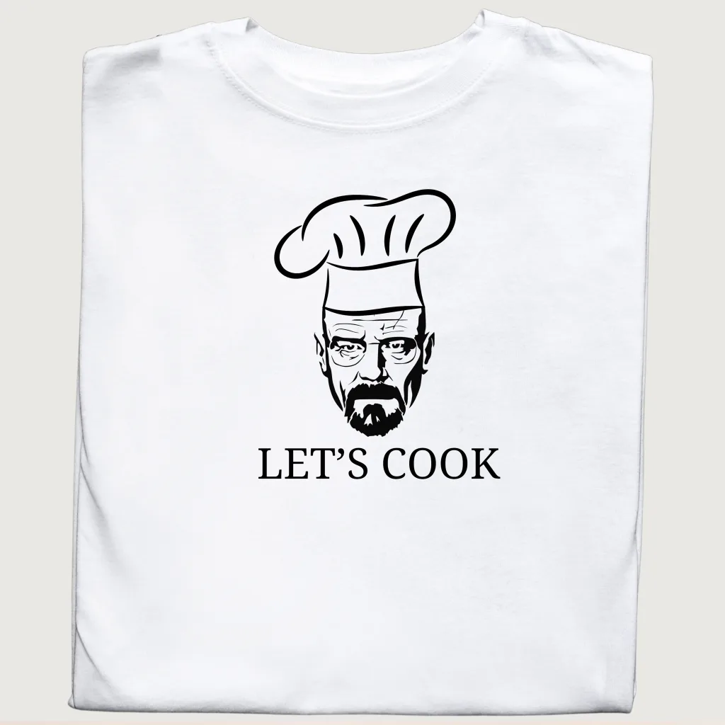 Koszulka z napisem LET'S COOK dla pasjonatów kuchni i gotowania