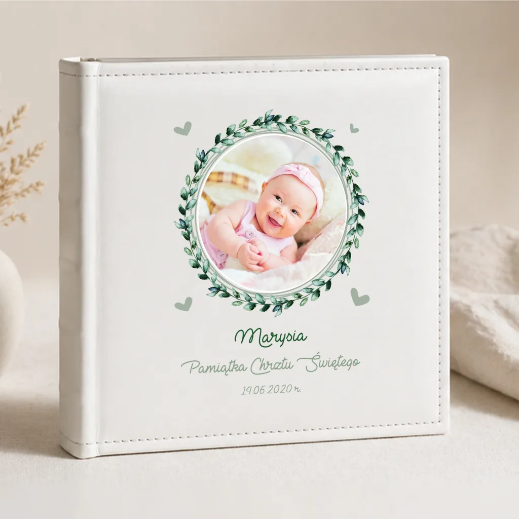 Personalizowany Album na Chrzest Święty – Zdjęcie, Imię i Data | Pamiątka Chrztu