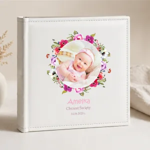 Personalizowany Album na Chrzest ze Zdjęciem, Imieniem i Datą – Pamiątka Chrztu Świętego