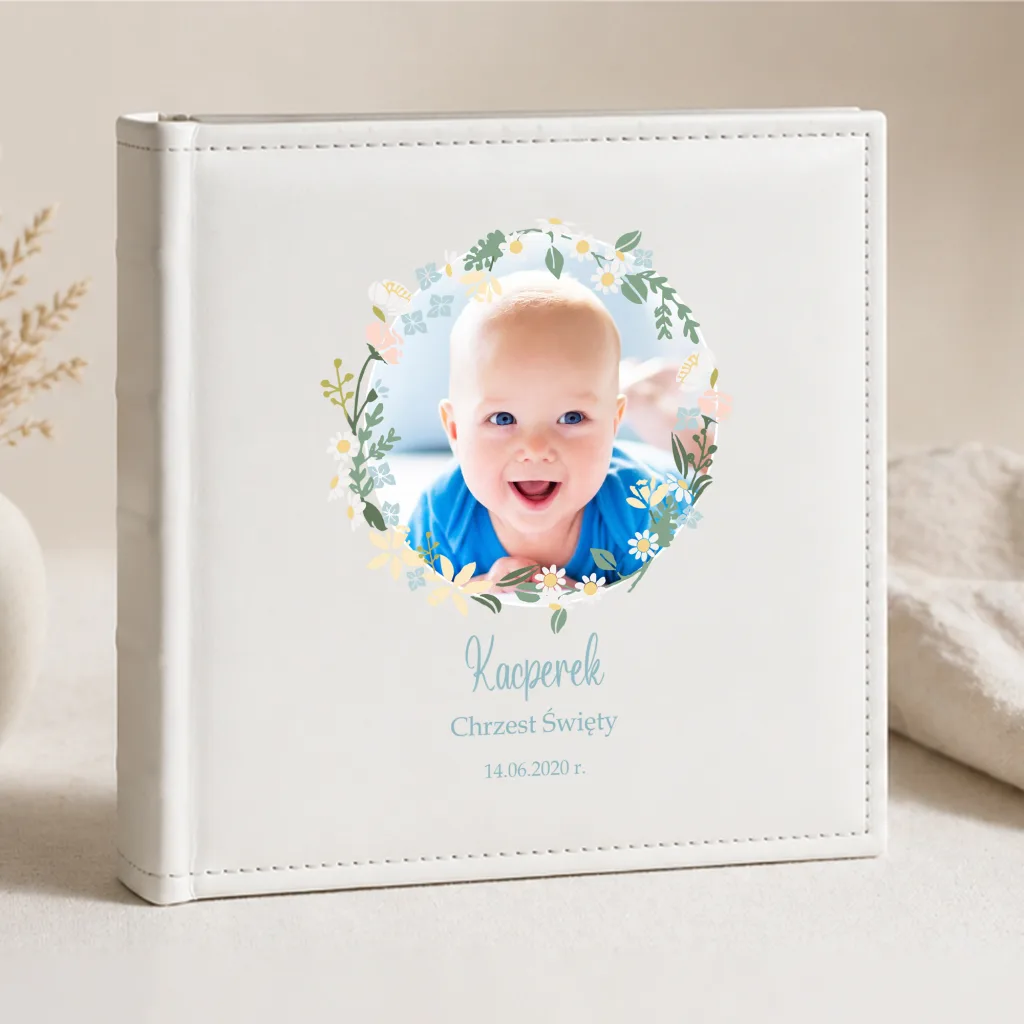 Personalizowany Album Pamiątka Chrztu Świętego – Imię, Data, Zdjęcie