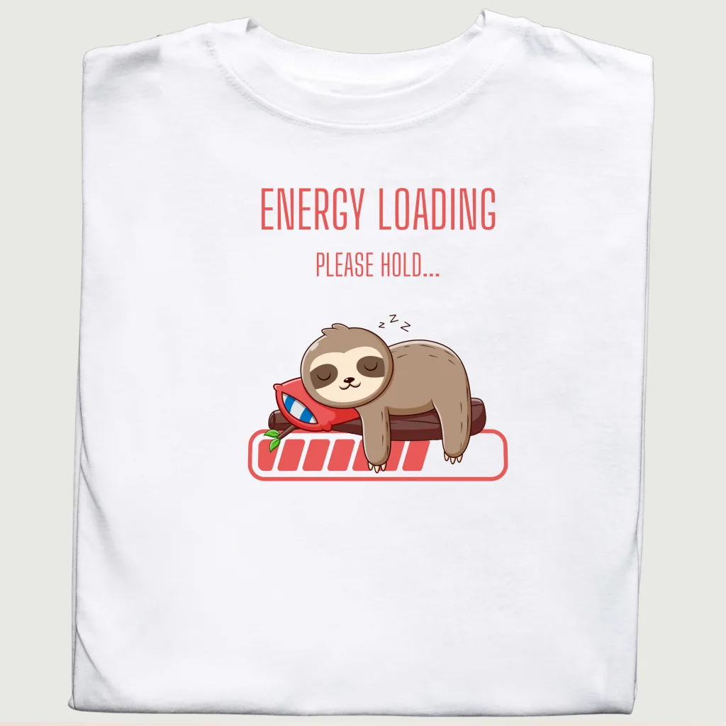 Koszulka z grafiką śpiącego leniwca – Energy Loading na Wesoło