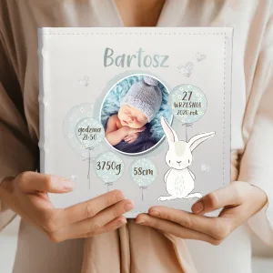 Personalizowany Album z Metryczką Narodzin i Zdjęciem | Pamiątka Narodzin Dziecka