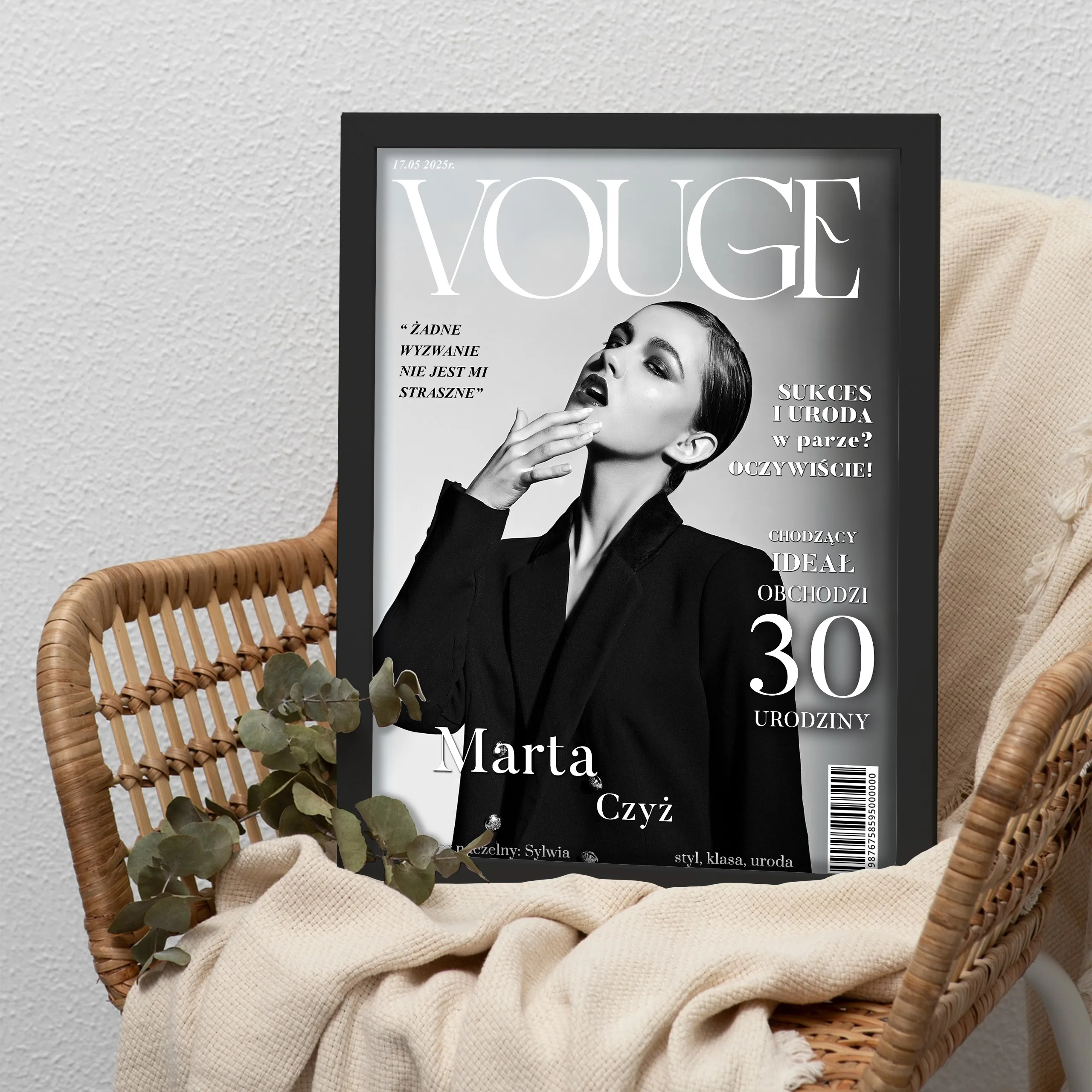 Personalizowany plakat „VOGUE” z Twoim zdjęciem – wyjątkowa okładka magazynu, format A3 - obrazek 3