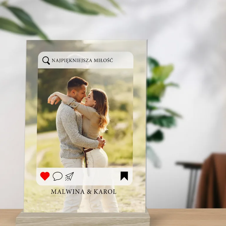 Najpiękniejsza Miłość – Personalizowana Statuetka ze Zdjęciem w Stylu Instagrama
