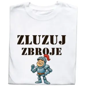 Koszulka z Nadrukiem Zluzuj Zbroję – Śmieszna Koszulka z Hasłem