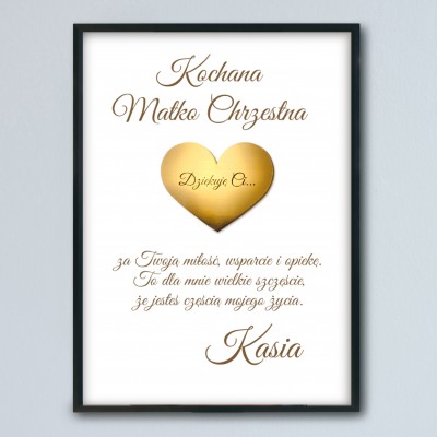 Podziękowanie dla Matki Chrzestnej lub Ojca Chrzestnego