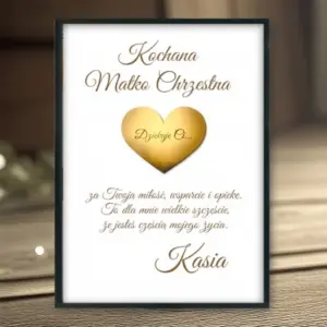 Podziękowanie dla Matki Chrzestnej lub Ojca Chrzestnego