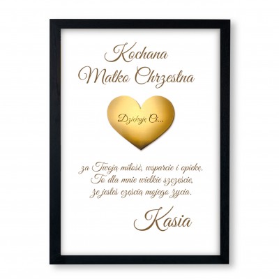 Podziękowanie dla Matki Chrzestnej lub Ojca Chrzestnego